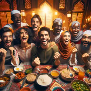 Diverse Friends Breaking Fast during Ramadan | Festive Gathering