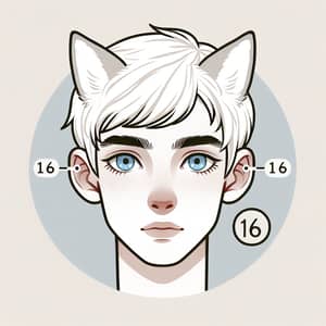 Unique 16-Year-Old Boy with Pale Skin & Blue Eyes