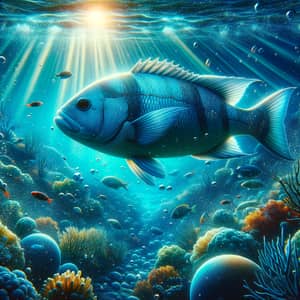 Graceful Fish Swimming in Vibrant Underwater World