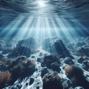 Underwater World: Marine Life and Corals in Sunlit Seafloor