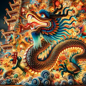 Majestic Chinese Dragon at New Year Celebration