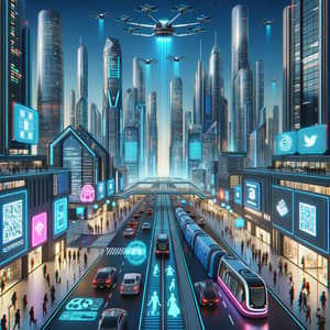 Futuristic City | Advanced Cityscape with Self-Driving Cars