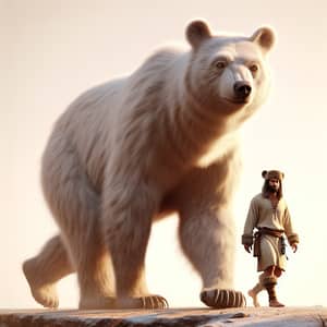 Anthropomorphized White Bear Realistic Illustration