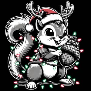 Christmas Squirrel Vector Graphic for Festive T-Shirt Printing