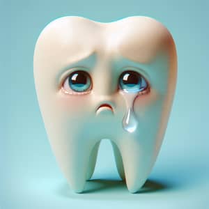 Crying Tooth Personified | Emotional Dental Illustration