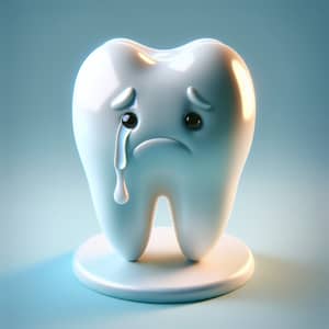 Whimsical Cartoon Tooth Shedding Tear - Healthy Gleaming Tooth