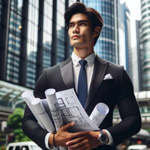 Confident South Asian Male Entrepreneur Investing in Modern Commercial Property