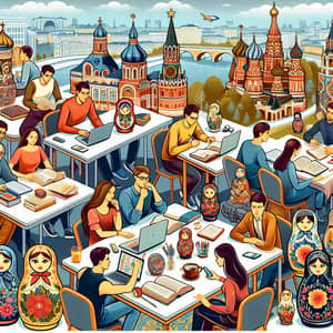 Diverse Master's Students Studying in Russia | Cultural Elements