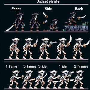 Undead Pirate Sprite Sheet | Pixel Art for RPG Game