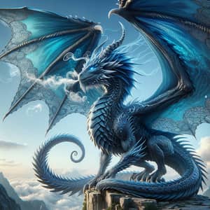 Majestic Sapphire Dragon - Enchanting Blue Creature