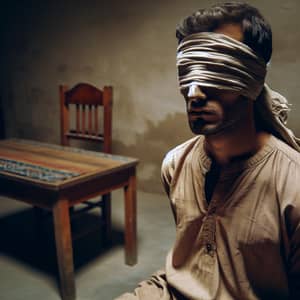 Middle-Eastern Man in Captivity - Tension and Uncertainty