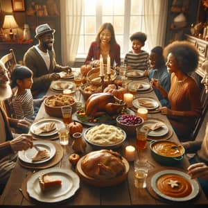 Idyllic Thanksgiving Celebration in a Warm Home