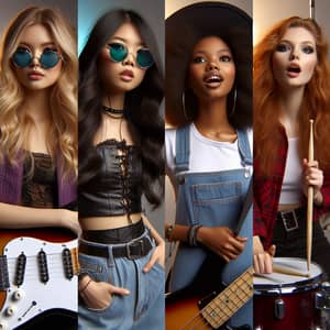 Diverse Female Music Band | Fashionable & Colorful Stage Performers