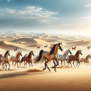 Arabian Horses in Qatar Desert | Graceful Scenes of Arabian Breeds