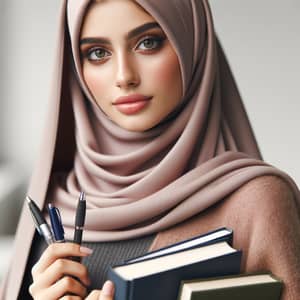 Modest and Strong Hijabi Student: A Scholarly Aura
