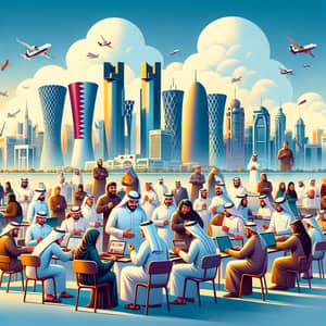 Qatar's Commitment to Combat Terrorism & Extremism | Diverse Society Illustration
