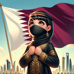 Proud Qatari Girl | National Pride Illustration