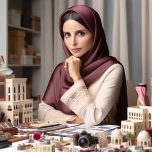 Qatari Woman in Elegant Attire: Charity Projects