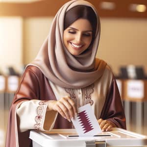 Qatari Woman Voting in Elections | Traditional Clothing