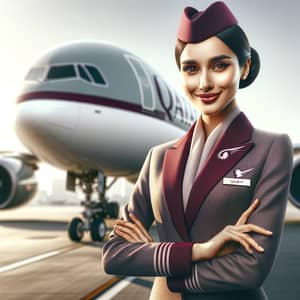 Confident South Asian Air Hostess | Welcome Aboard with Qatar Airways