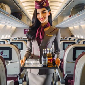 Qatar Airways Flight Attendant | In-Flight Service | South Asian Descent
