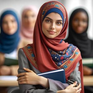 Diverse Female Students in Academic Setting with Headscarves