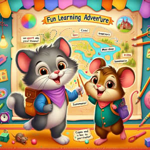 Fun Learning Adventure with Cat and Mouse Characters | Preschoolers Theme