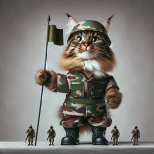 Soldier Cat: Brave Feline in Military Attire