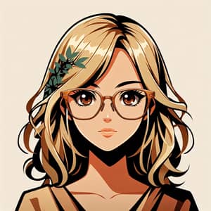 Anime Girl with Glasses - Stylish and Curvy | Illustration