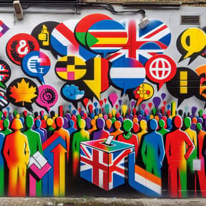 Democracy Street Art Mural: Voices of Unity and Diversity