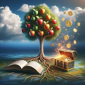 Education and Financial Assets Symbolism in Vibrant Visual Concept