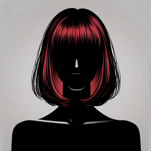Silhouette Woman in Forties with Vibrant Red Hair
