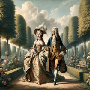 King George III & Queen Charlotte in 18th Century Garden