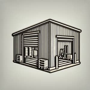 Stylized Warehouse Icon with Micro Texture