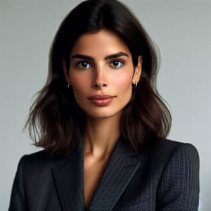 Stylish Greek Businesswoman in Tailored Suit