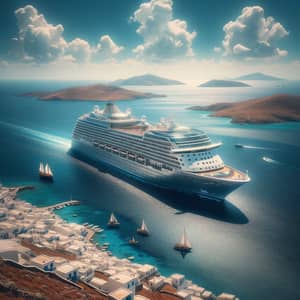 Luxurious Cruise Ship in Sapphire Blue Waters | Milos Island View