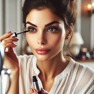 Mascara Lady Applying Makeup | Vanity Scene