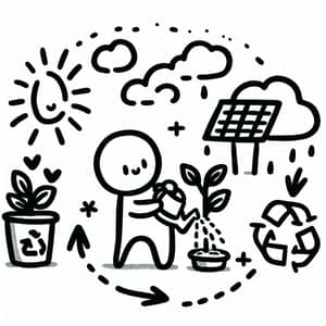 Cute Doodle Encouraging Nurturing and Sustainability