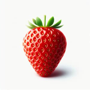 Ripe Juicy Strawberry on White Background