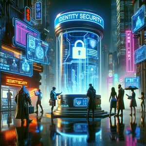 Futuristic Cyberpunk Identity Security Scene