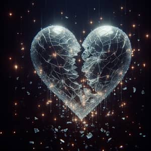 Fragile Glass Heart Shattering - Symbolizing Sorrow