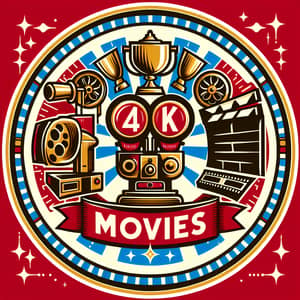Retro 4K Movies Logo Design | Nostalgic Film Theme