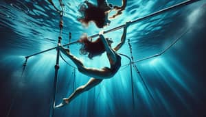 Underwater Circus Acrobat Darya Vintilova on Trapeze | Blue Water Beauty