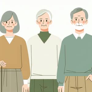 Middle-Aged People in Minimalist Style