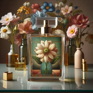 Delicate Flower Perfume Bottle Still Life | Orphism Style