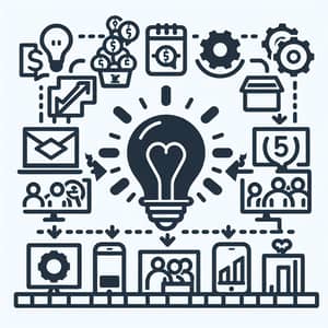 Product Development Icon - Ideation, Production, Marketing
