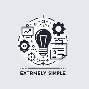 Simple Product Development Icon: Creativity, Gear, Blueprint
