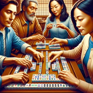 Diverse Group Playing Mahjong Game | Virtual & Physical Sessions Available