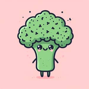 Cute Cartoon Broccoli Illustration
