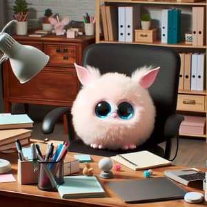 Whimsical Jigglypuff in Office Setting